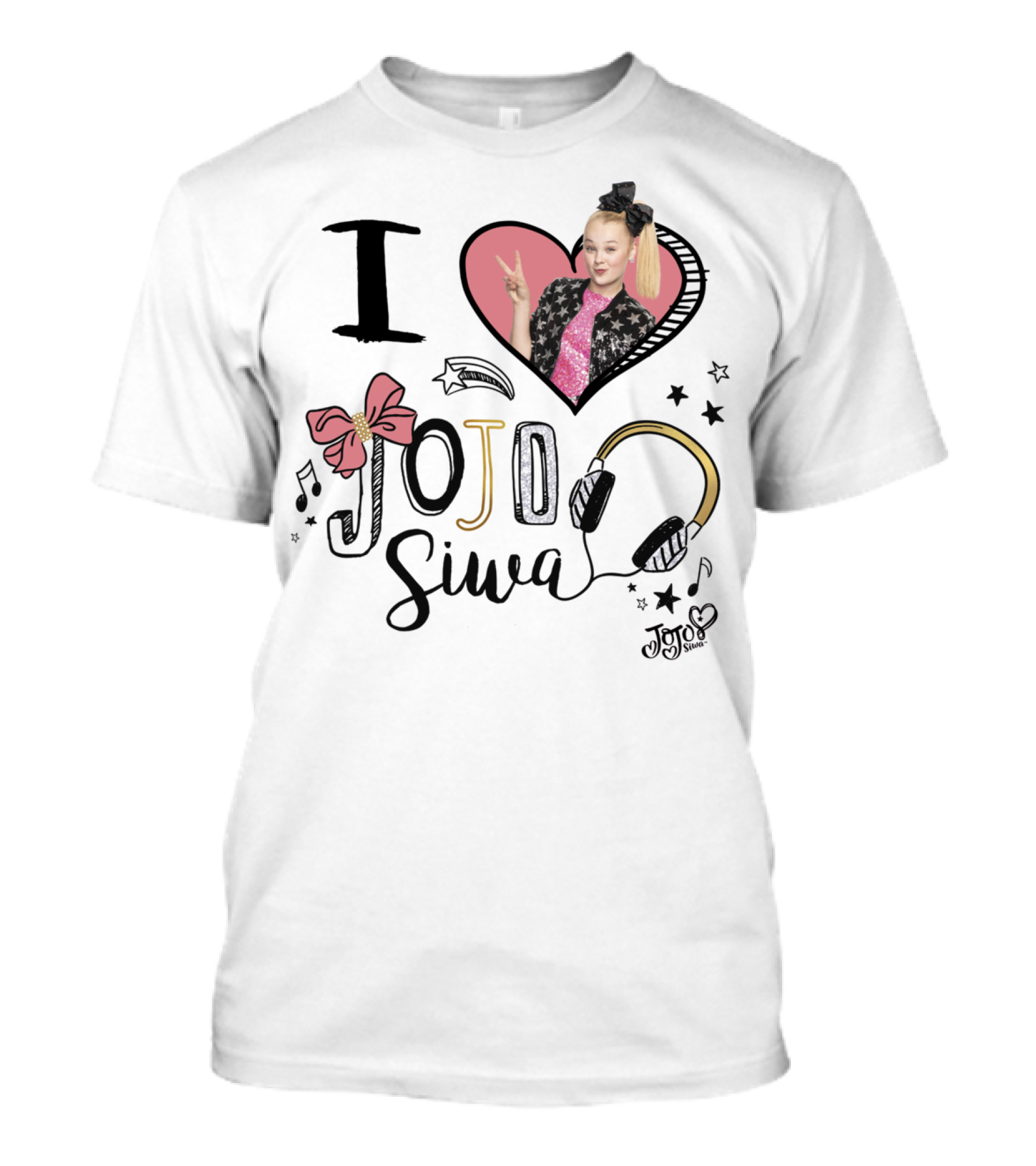 I Love Jojo Siwa Heart Bow Headphones Music Jojo Siwa T-Shirt