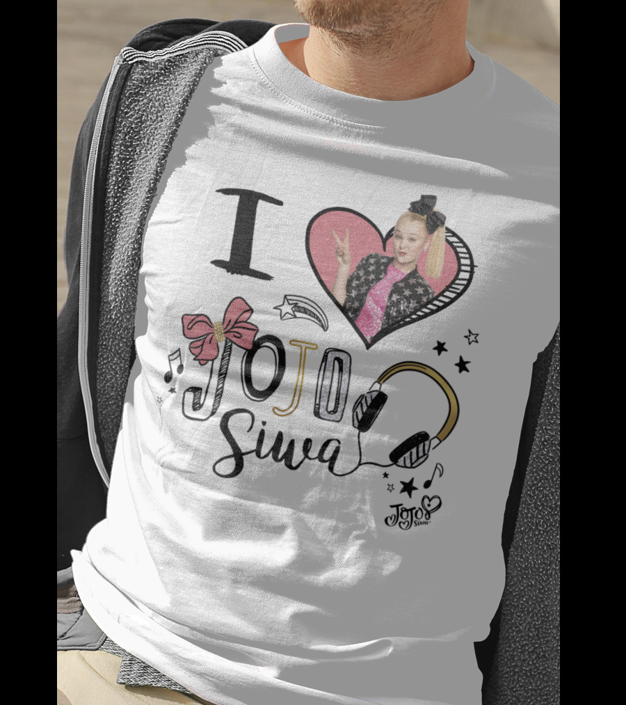 I Love Jojo Siwa Heart Bow Headphones Music Jojo Siwa T-Shirt