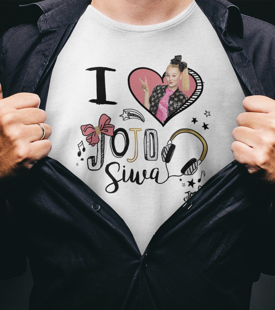 I Love Jojo Siwa Heart Bow Headphones Music Jojo Siwa T-Shirt
