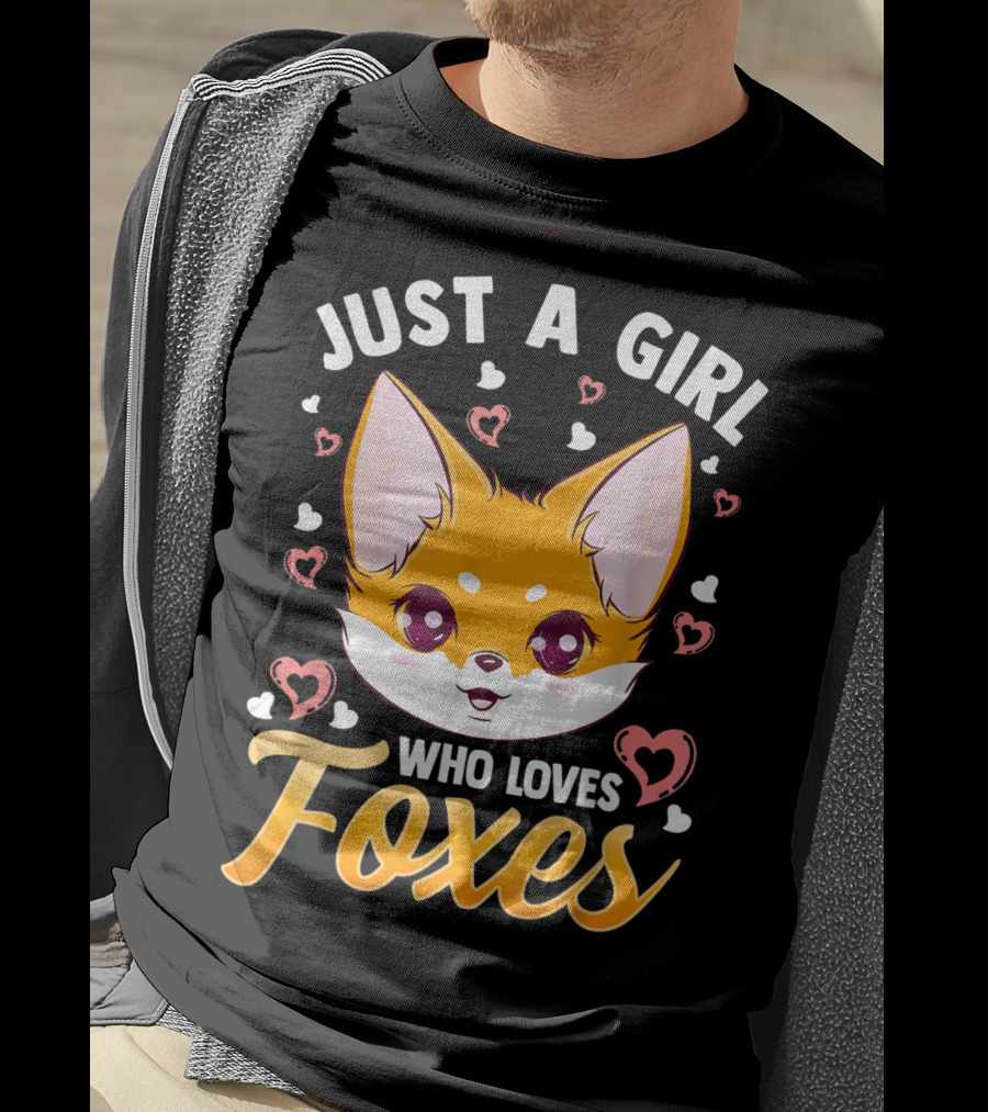 Just A Girl Who Loves Foxes Cute Fox Heart T-Shirt