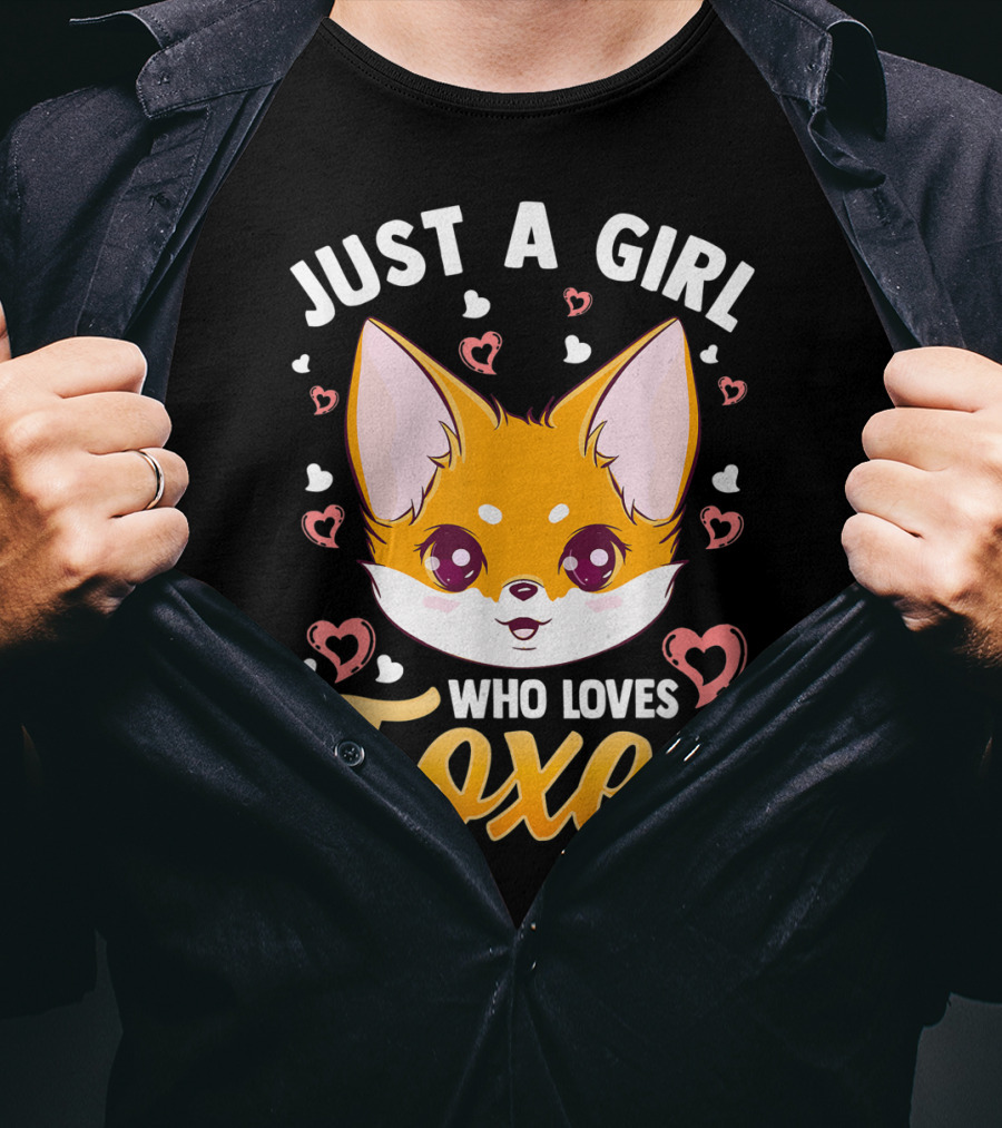 Just A Girl Who Loves Foxes Cute Fox Heart T-Shirt