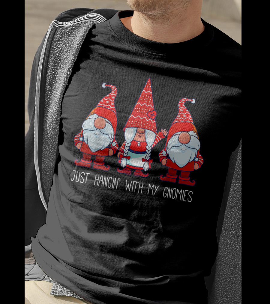 Just Hangin' With My Gnomies Red And White Trio T-Shirt