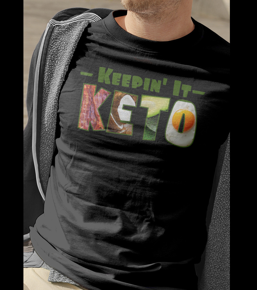 Keepin It Keto Diet Bacon Avocado Egg Breakfast T-Shirt