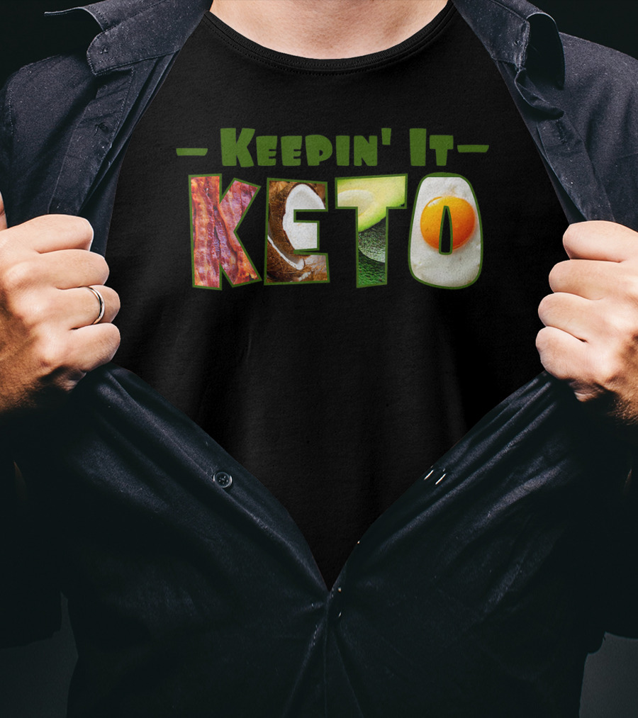Keepin It Keto Diet Bacon Avocado Egg Breakfast T-Shirt
