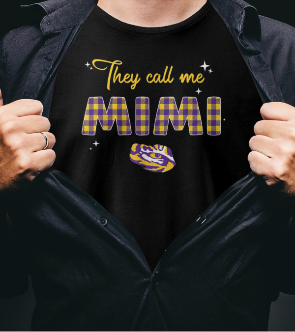 Lsu Tigers They Call Me Mimi Checkered Pattern Tiger Eye T-Shirt