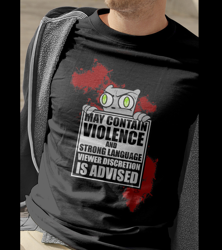 May Contain Violence Strong Language Viewer Discretion Is Advised Foamy The Squirrel T-Shirt