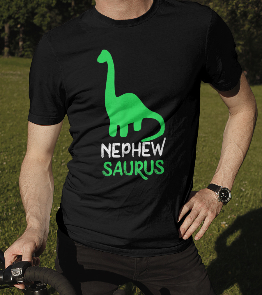 Nephewsaurus Funny Dinosaur Nephew Saurus Iconic Green Dinosaur T-Shirt