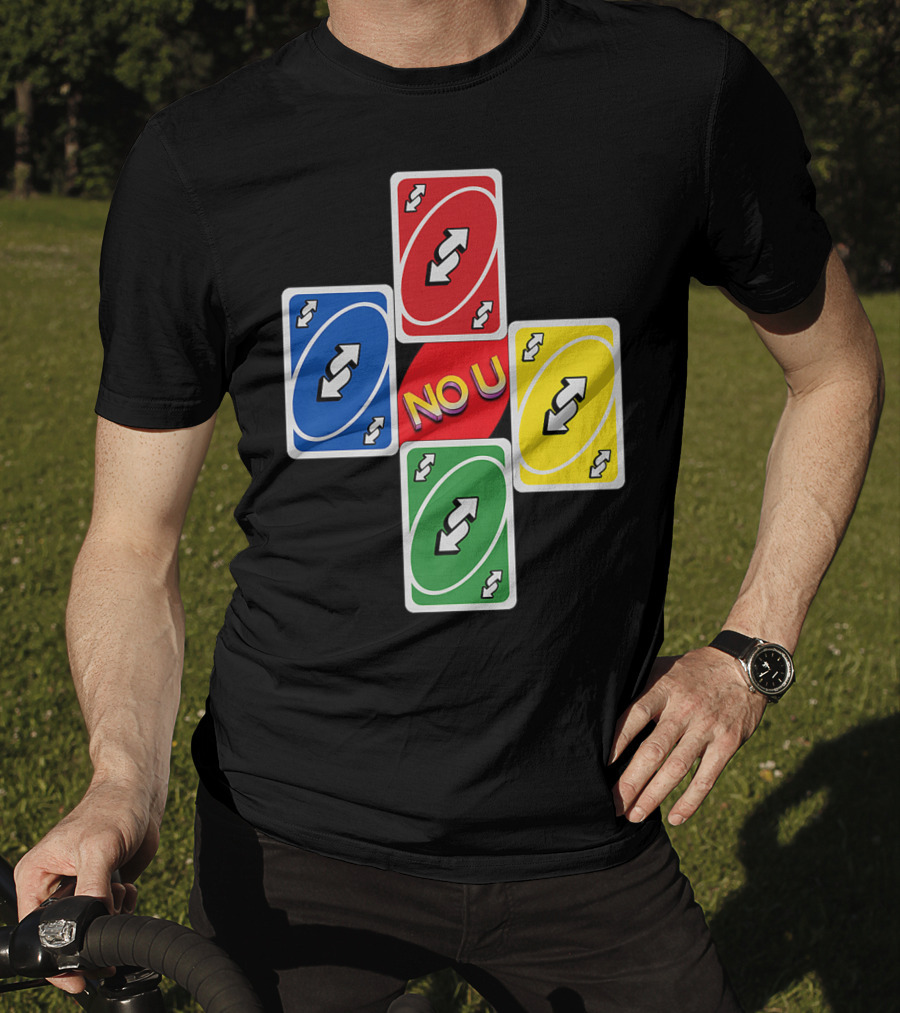 No U Reverse Card Cross Multicolor T-Shirt