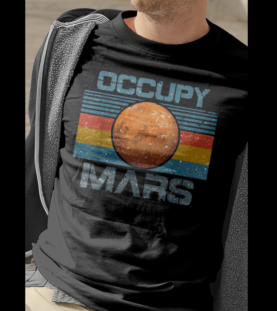 Occupy Mars Vintage Extraterrestrial Retro Style Mars Planet T-Shirt