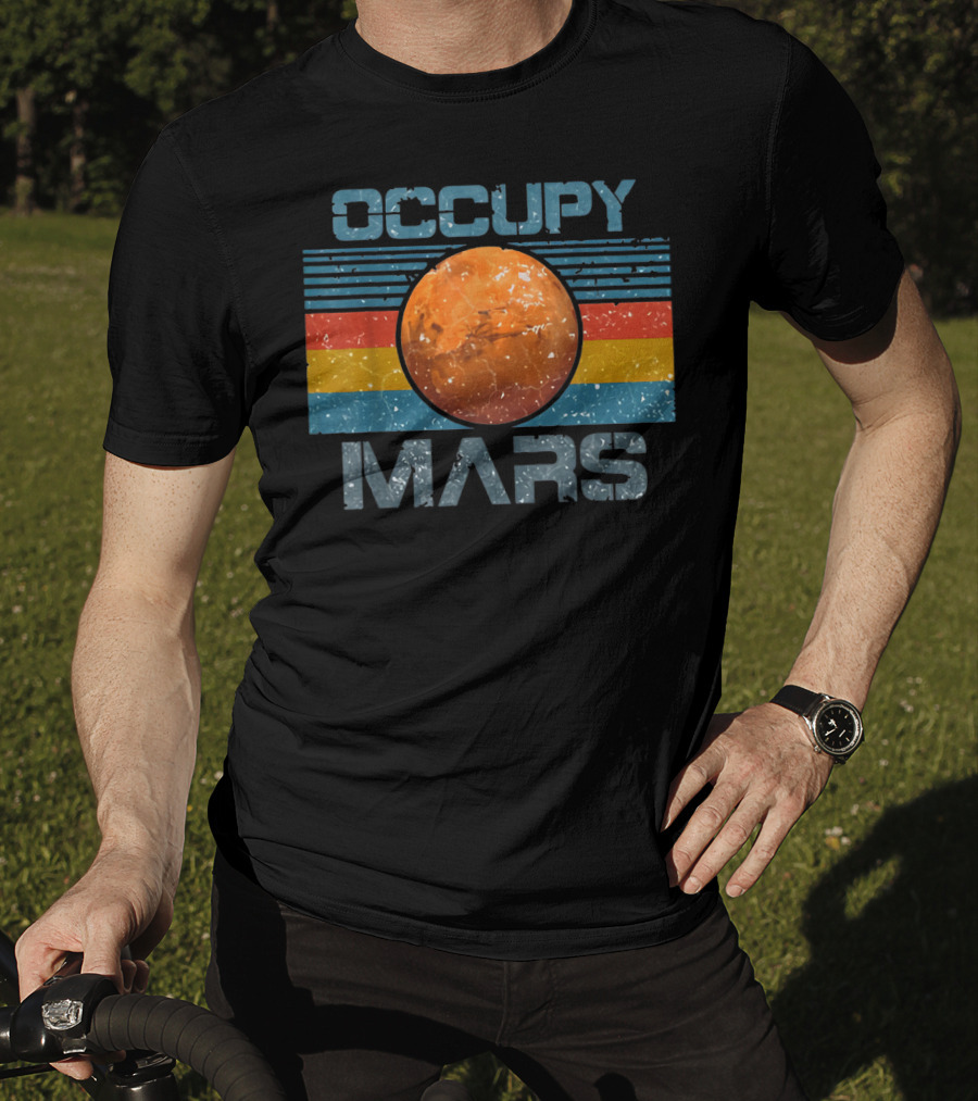 Occupy Mars Vintage Extraterrestrial Retro Style Mars Planet T-Shirt