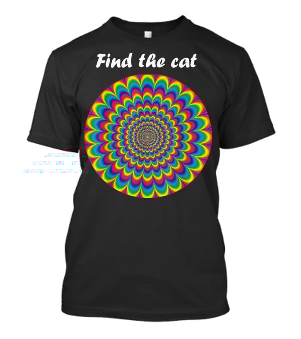 Find The Cat Optical Illusion Spiral T-Shirt