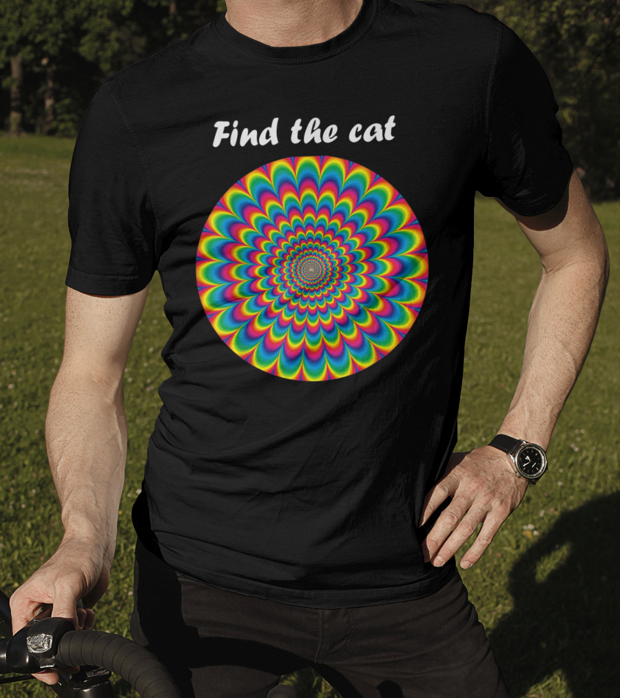 Find The Cat Optical Illusion Spiral T-Shirt