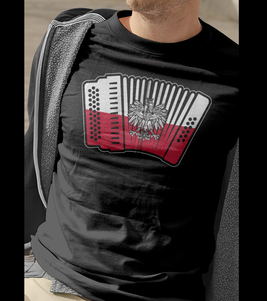 Polish Flag Eagle Accordion Polska T-Shirt