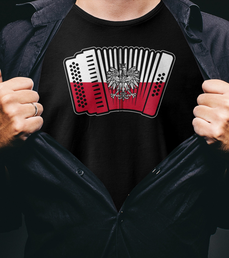 Polish Flag Eagle Accordion Polska T-Shirt