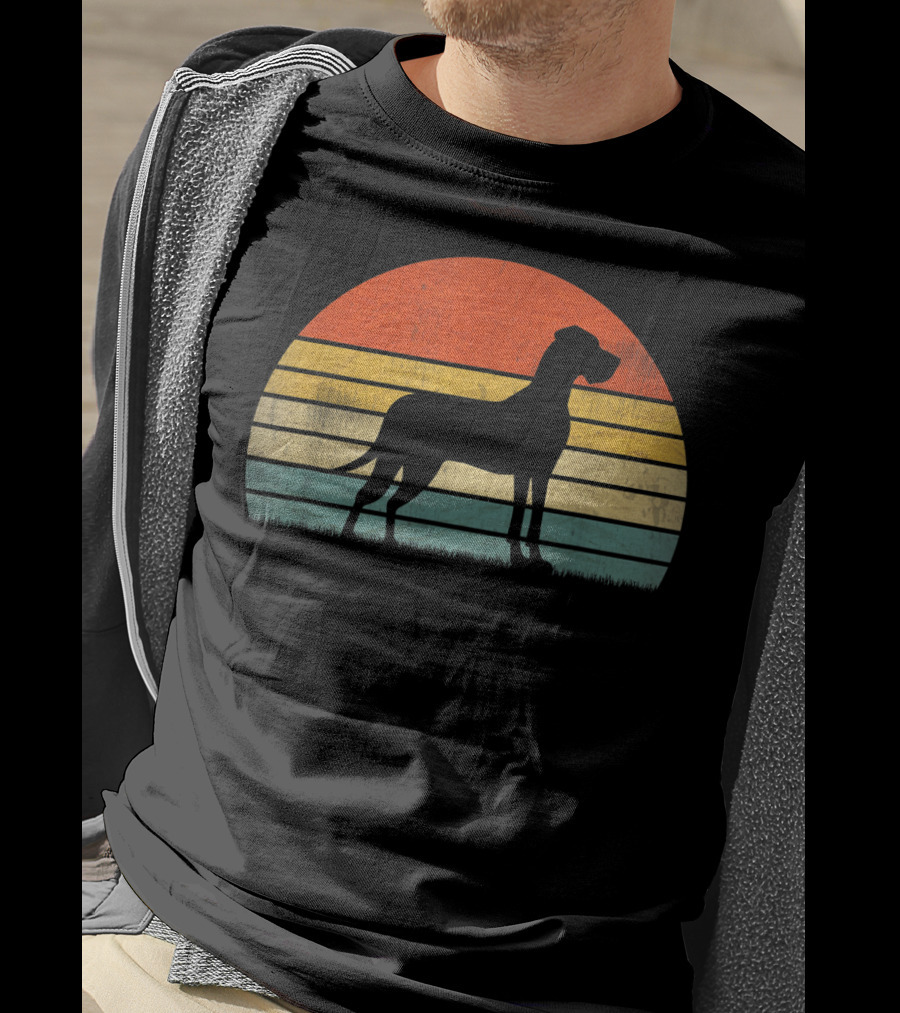 Retro Sunset Style Great Dane T-Shirt