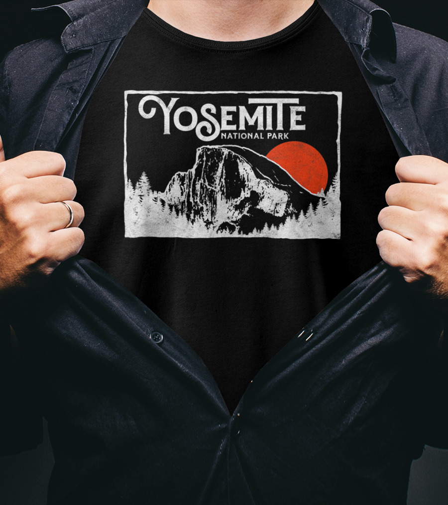 Yosemite National Park Half Dome Retro Sun T-Shirt