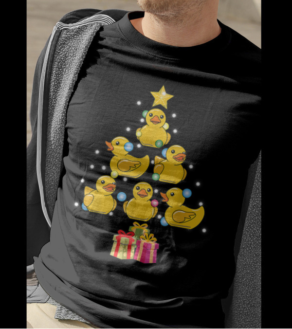 Rubber Duck Christmas Tree With Star And Presents T-Shirt