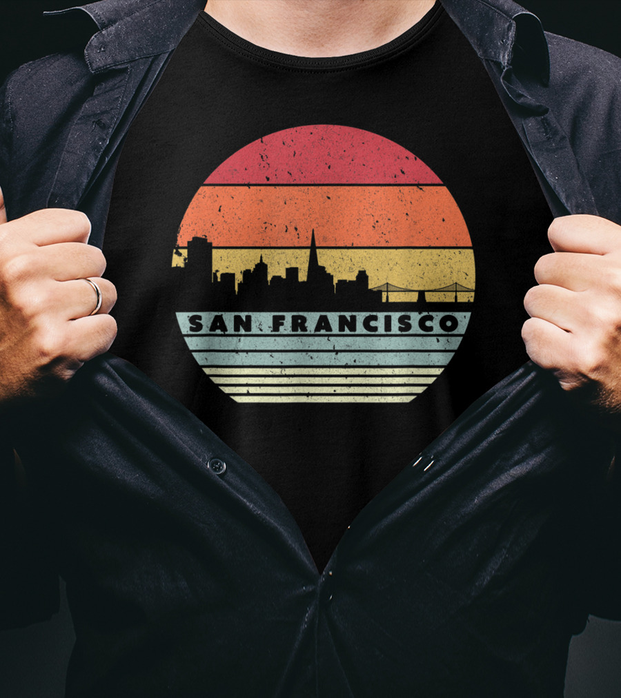 San Francisco Vintage Skyline Souvenir USA T-Shirt