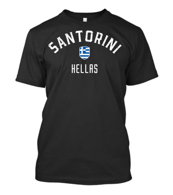 Santorini Hellas Greece Flag Emblem T-Shirt