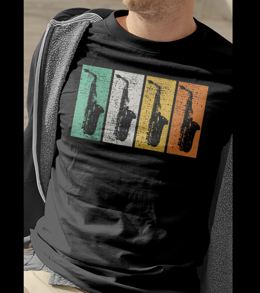 Retro Saxophone Pop Art Marching Band Sax T-Shirt