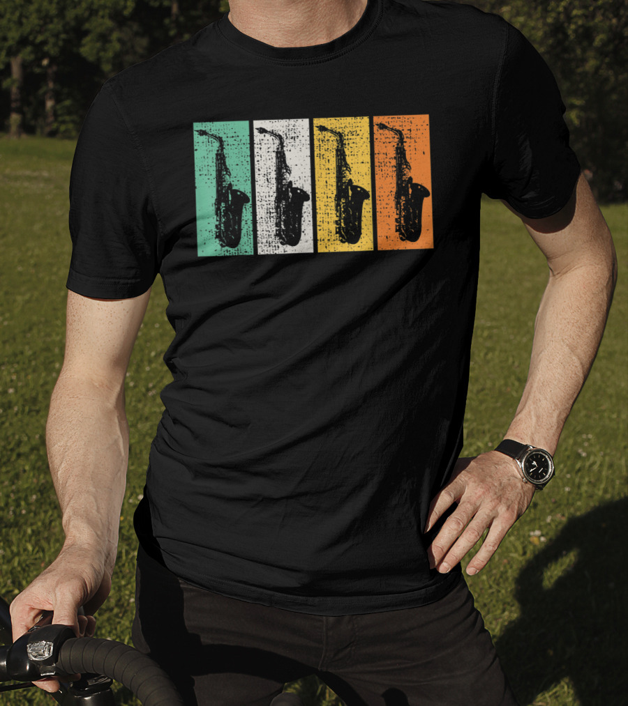 Retro Saxophone Pop Art Marching Band Sax T-Shirt