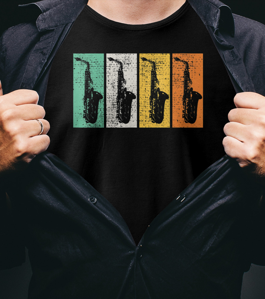 Retro Saxophone Pop Art Marching Band Sax T-Shirt