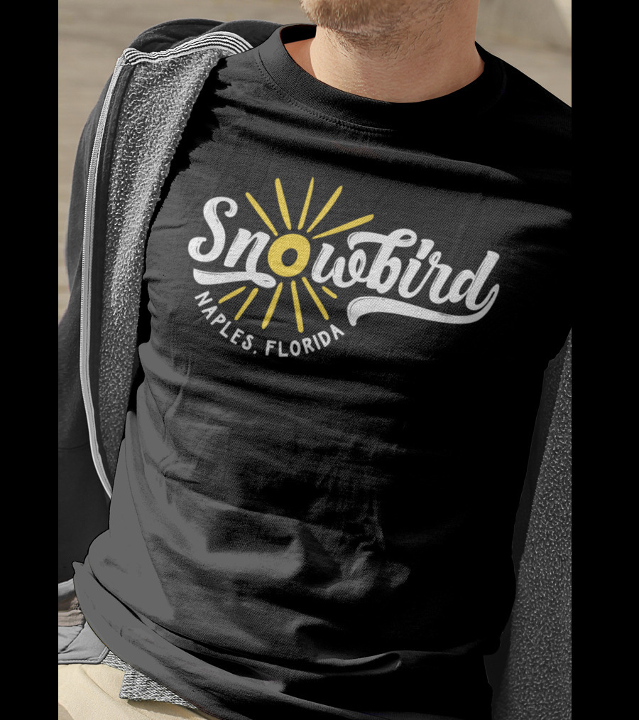 Snowbird Naples Florida Sunburst Winter Trips T-Shirt