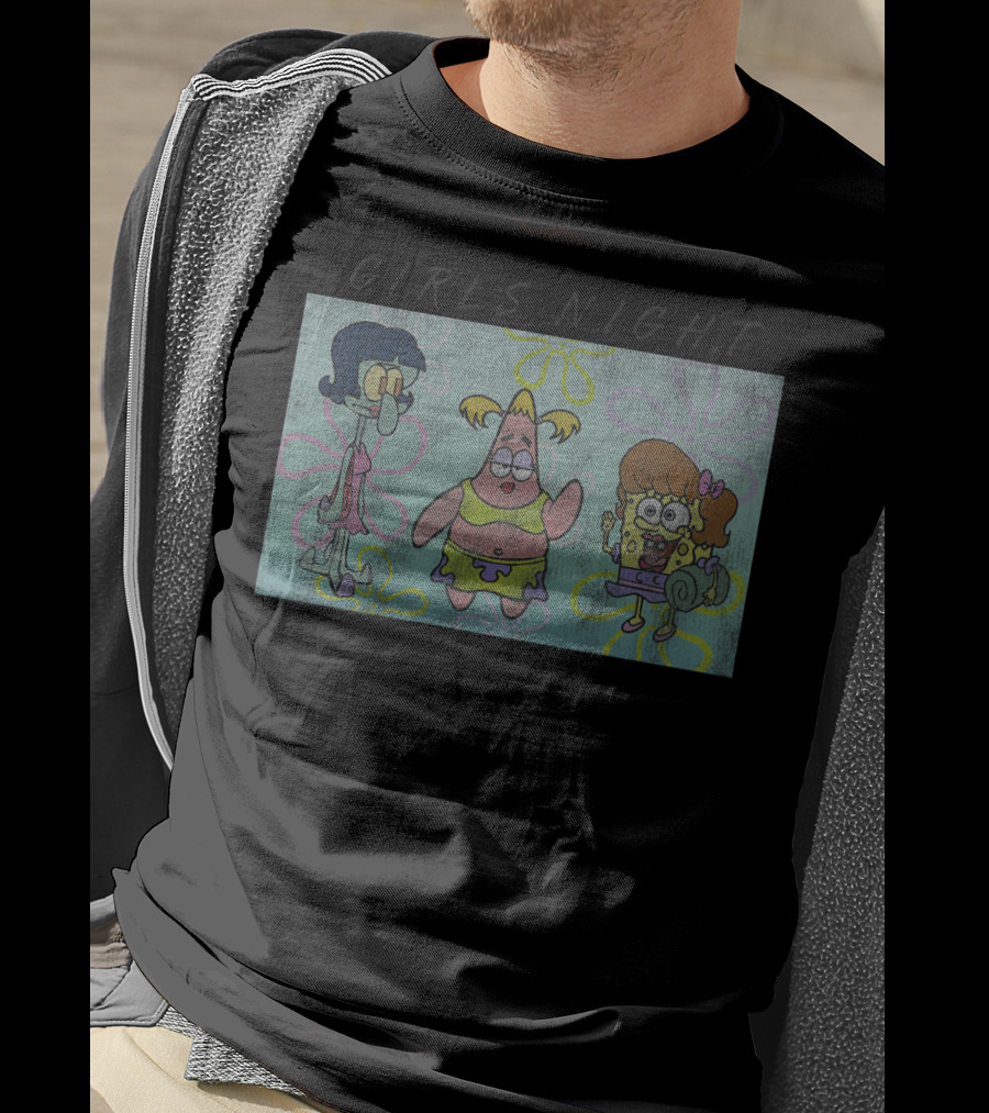 Girls Night Spongebob Squarepants Patrick Squidward T-Shirt