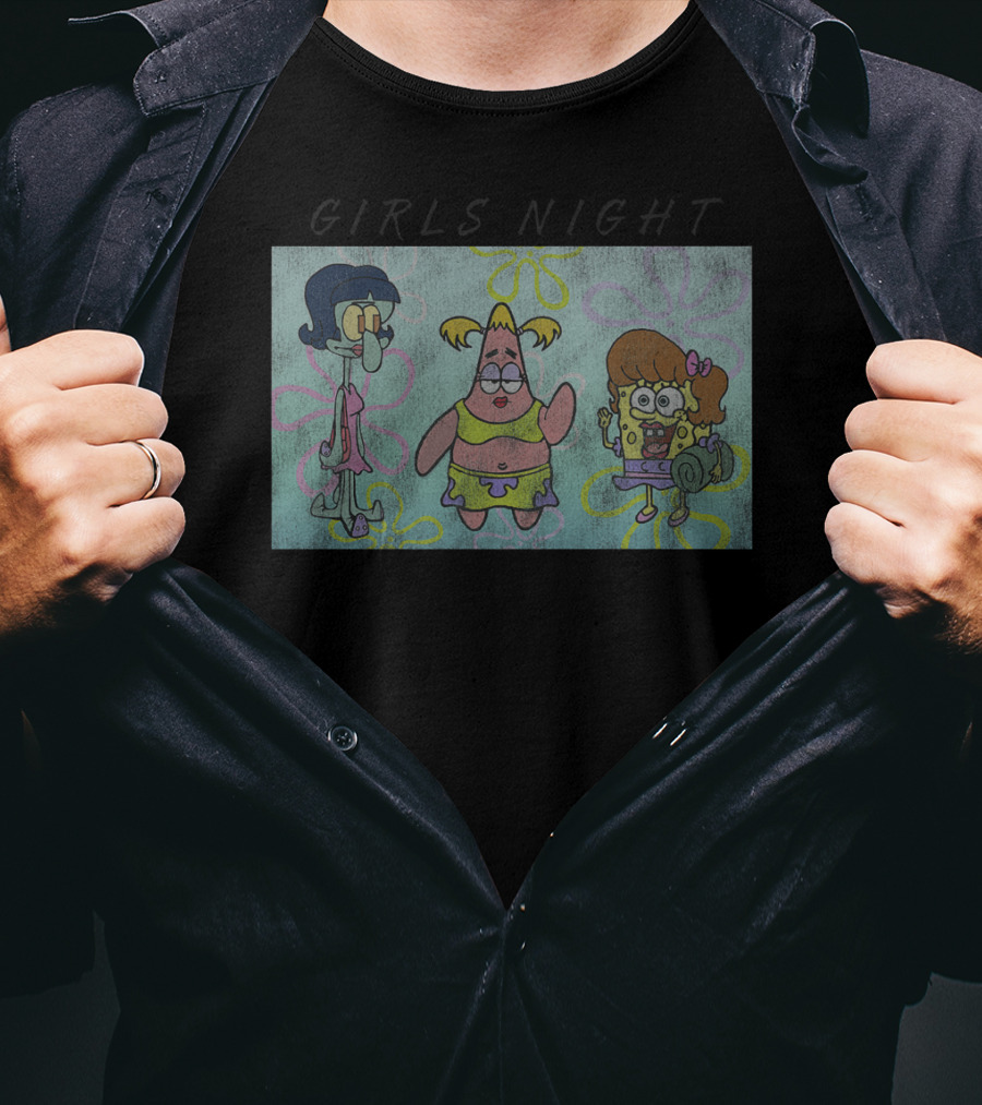 Girls Night Spongebob Squarepants Patrick Squidward T-Shirt