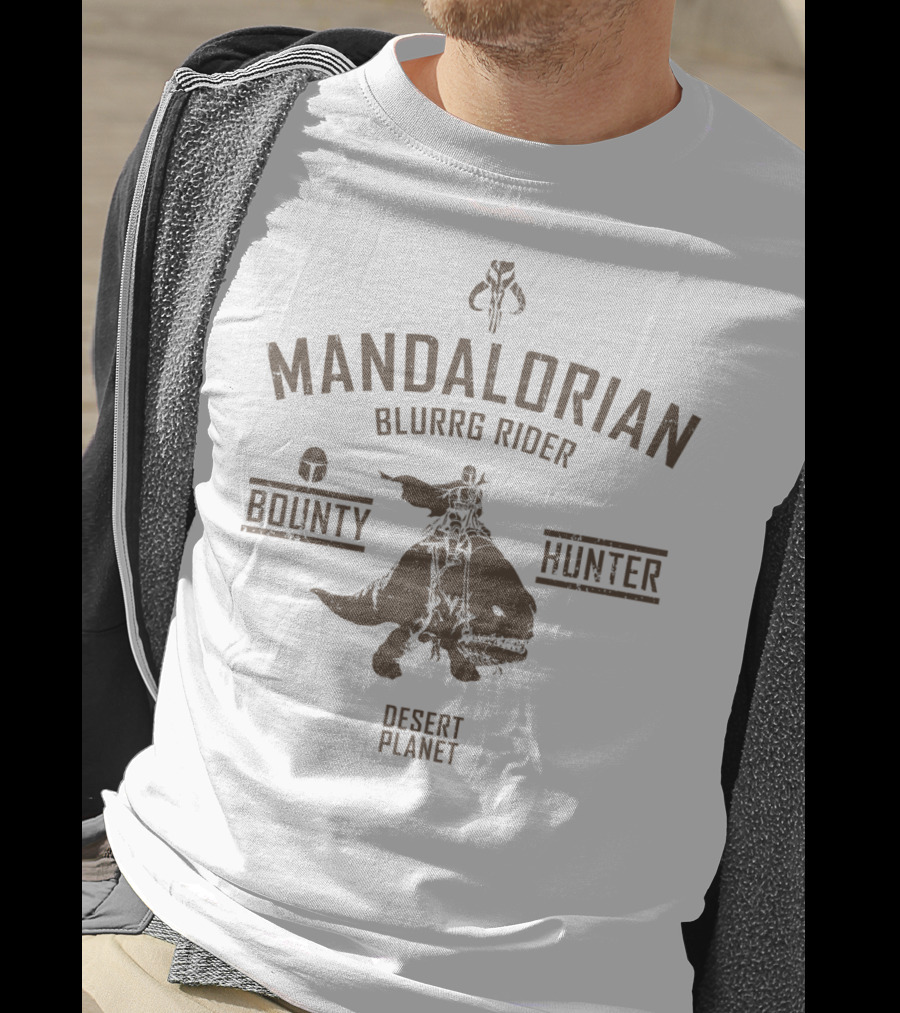 Mandalorian Blurrg Rider Bounty Hunter Desert Planet T-Shirt