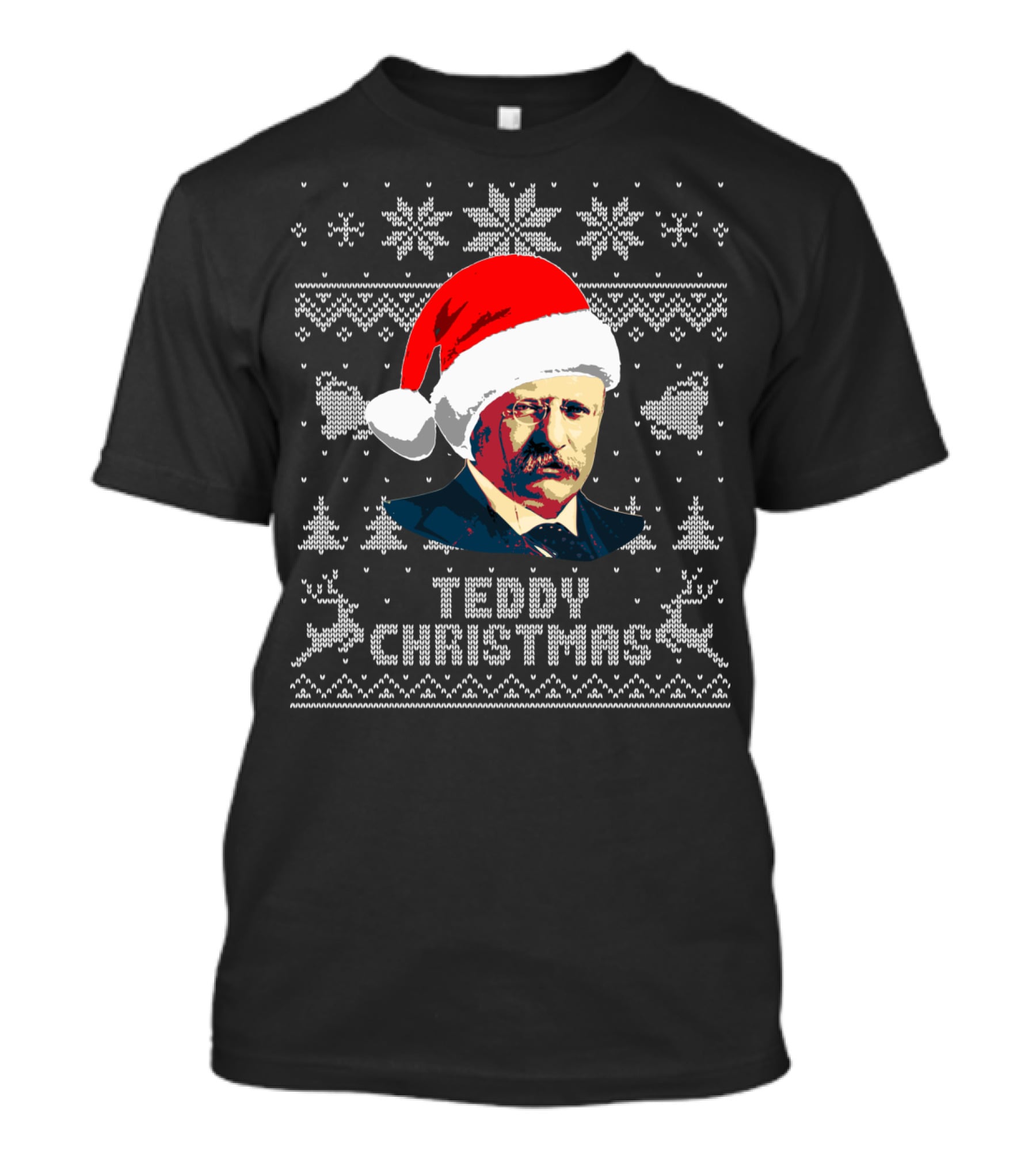 Teddy Christmas Theodore Roosevelt Santa Hat T-Shirt