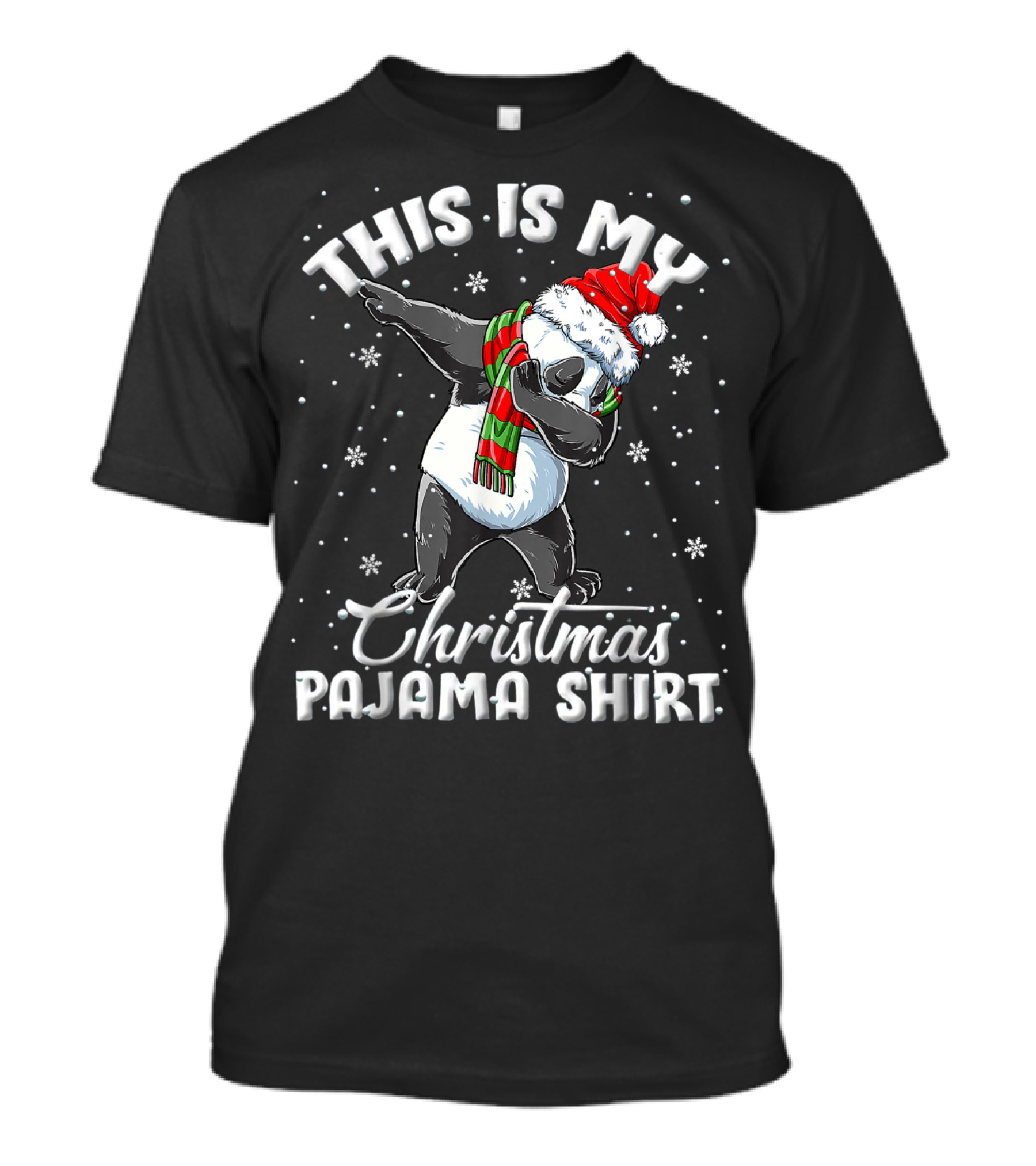 This Is My Christmas Pajama Shirt Dabbing Panda T-Shirt