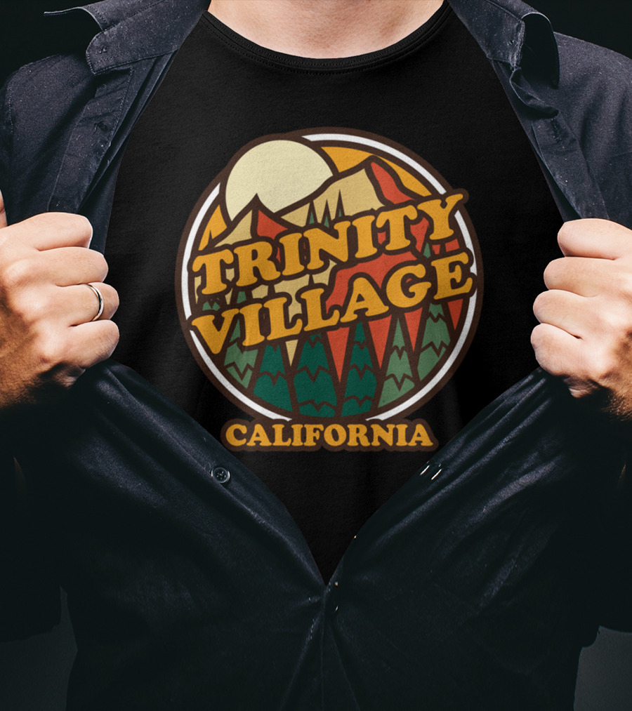 Trinity Village California Vintage Mountain Scenery T-Shirt