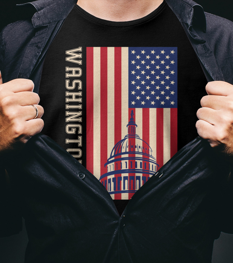 Washington DC American Flag Capitol Building T-Shirt
