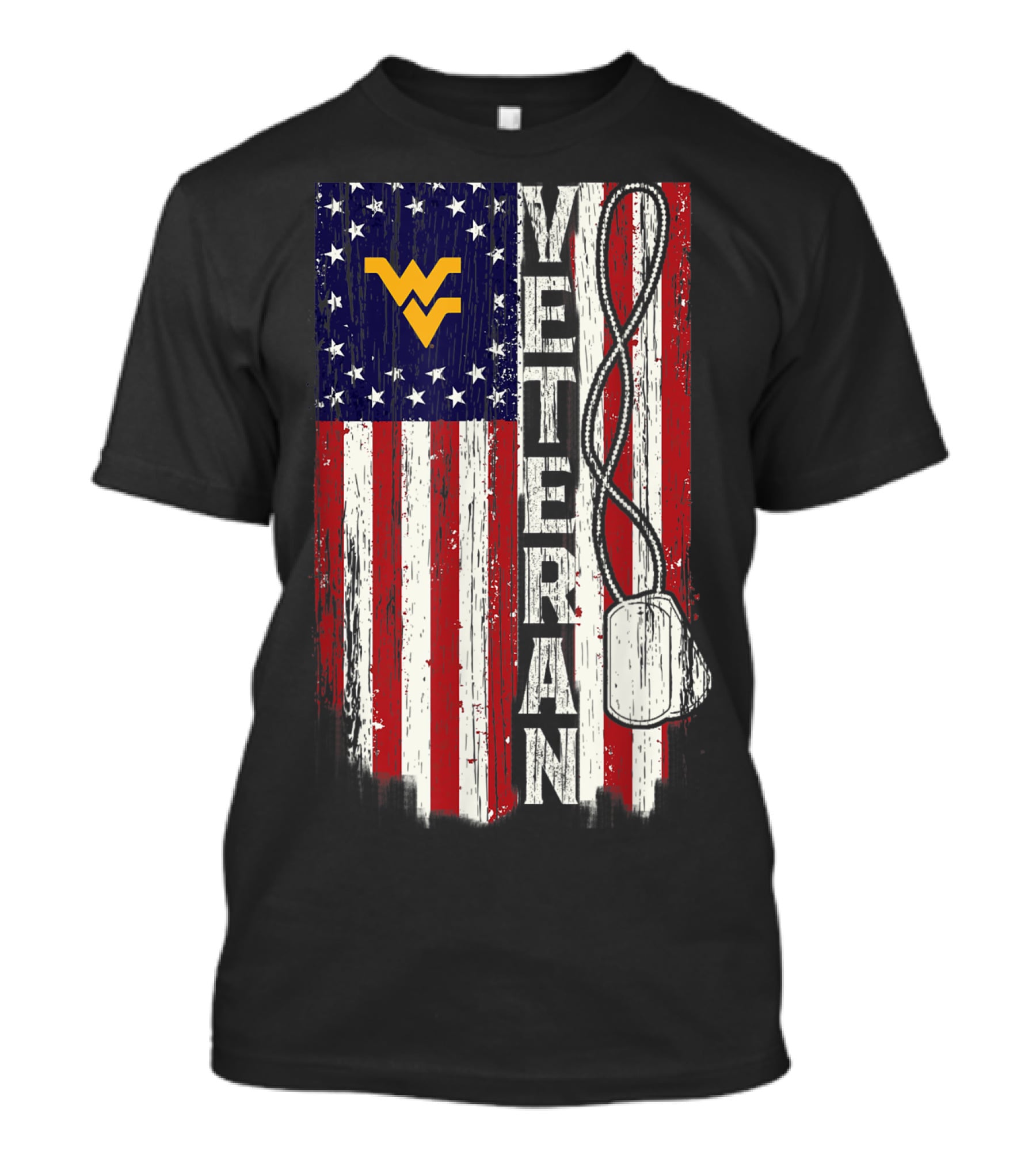 West Virginia Mountaineers Veteran American Flag T-Shirt