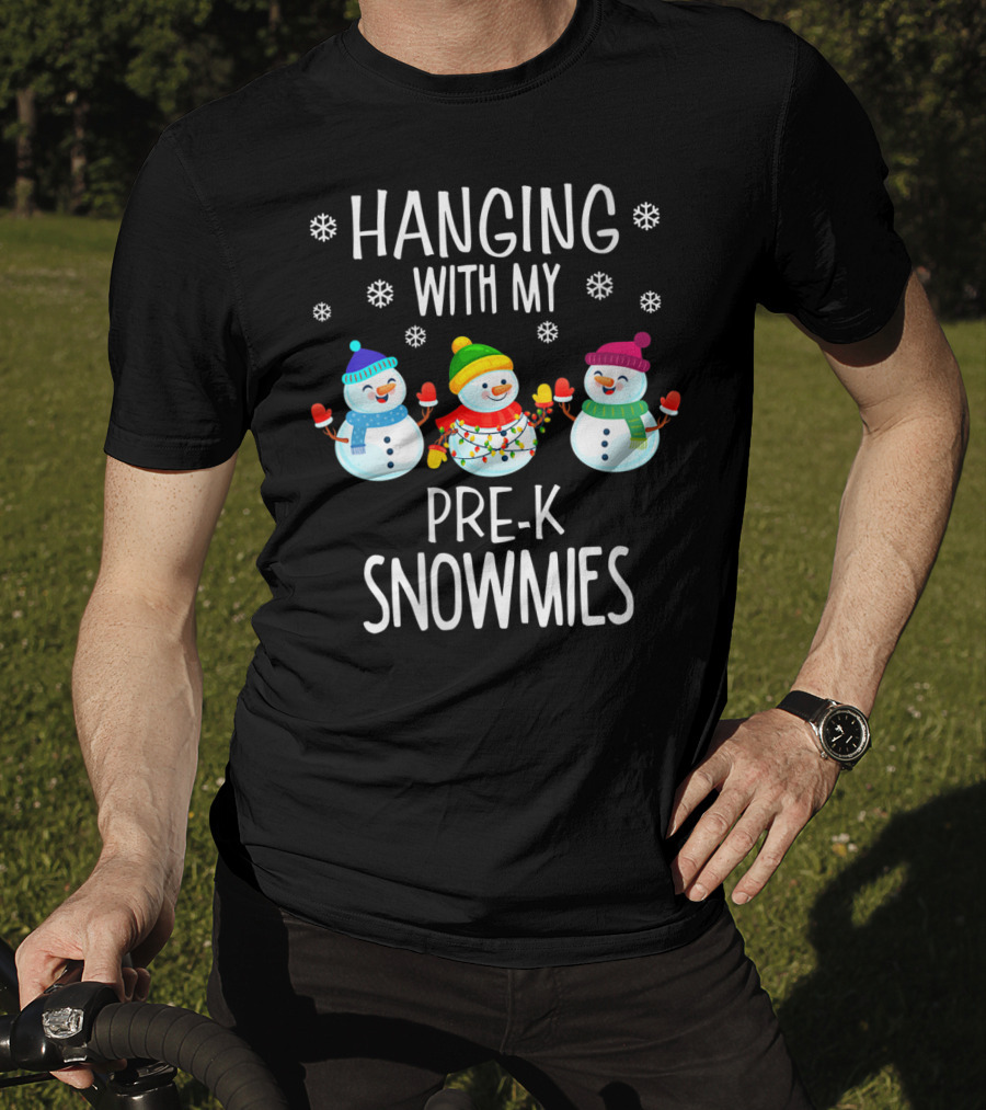 Hanging With My Pre-K Snowmies Teacher Christmas Holidays Educator T-Shirt