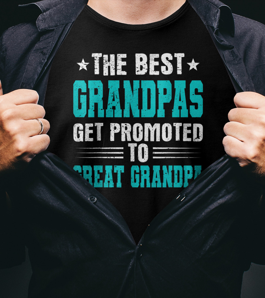 The Best Grandpas Get Promoted To Great Grandpa T-Shirt