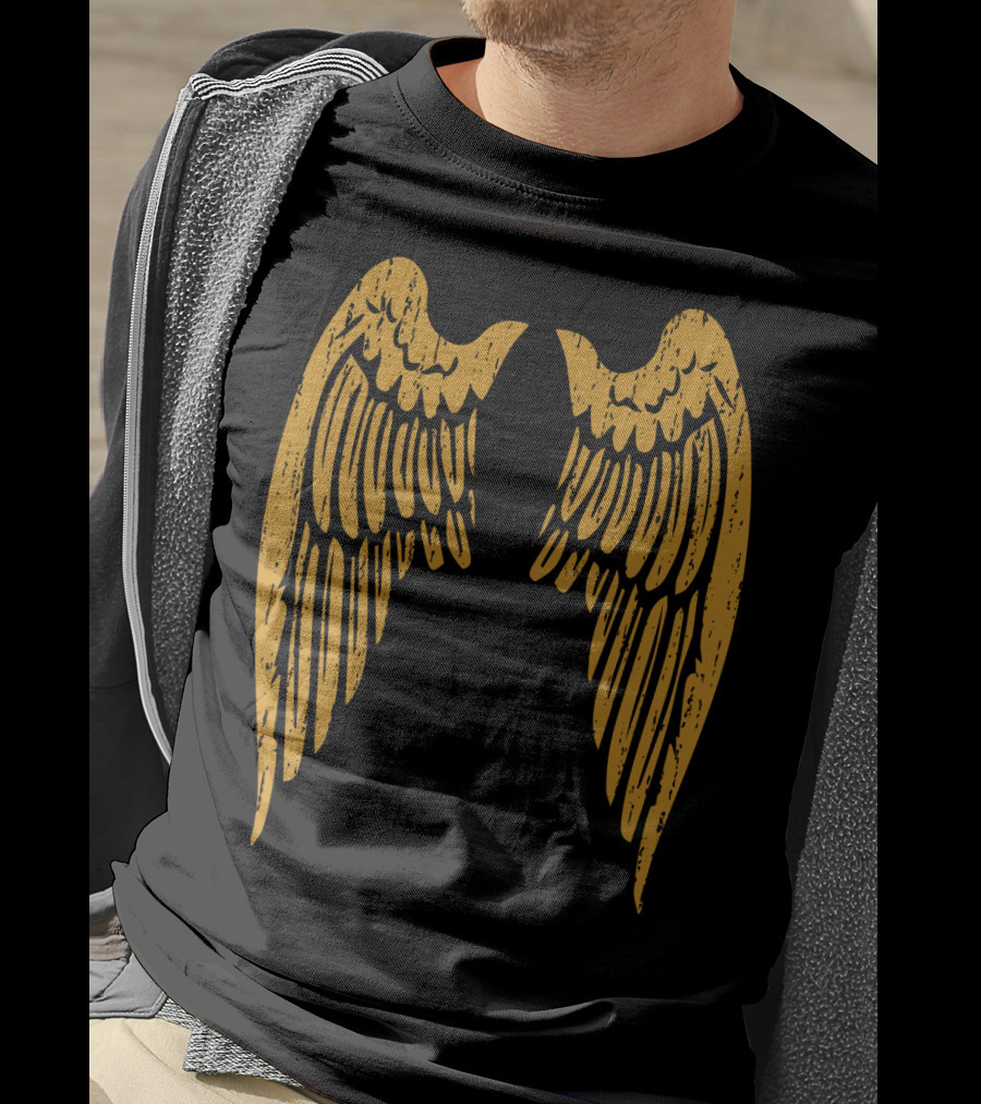 Gold Angel Wings Back T-Shirt