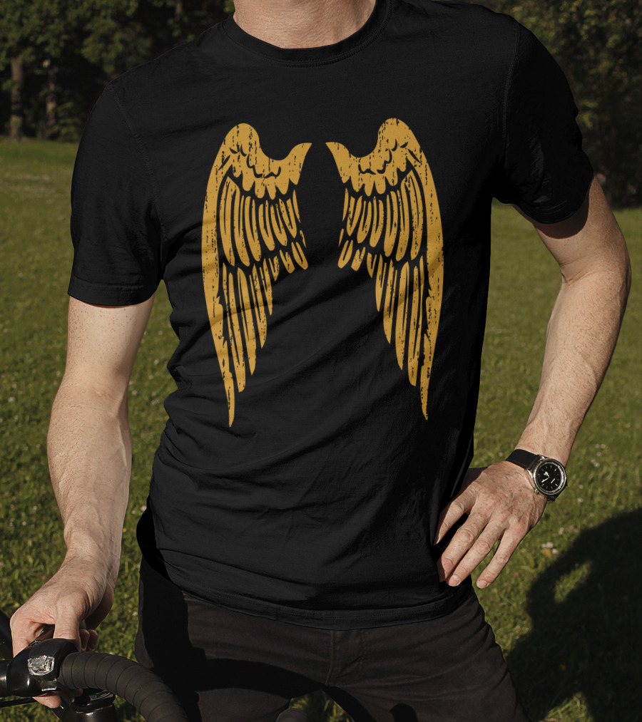 Gold Angel Wings Back T-Shirt