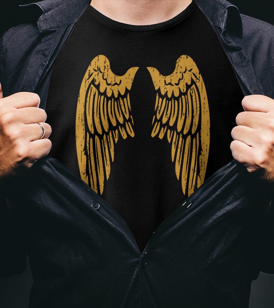 Gold Angel Wings Back T-Shirt