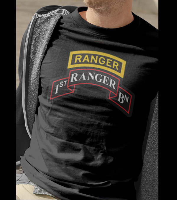 Ranger 1st Ranger Bn Scroll And Ranger Tab T-Shirt