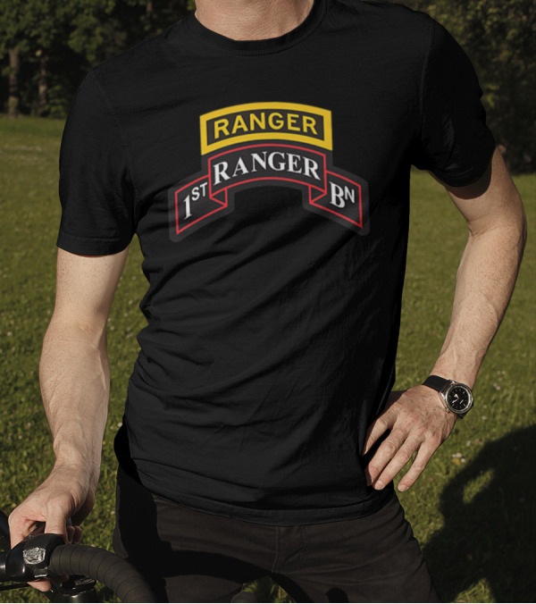 Ranger 1st Ranger Bn Scroll And Ranger Tab T-Shirt