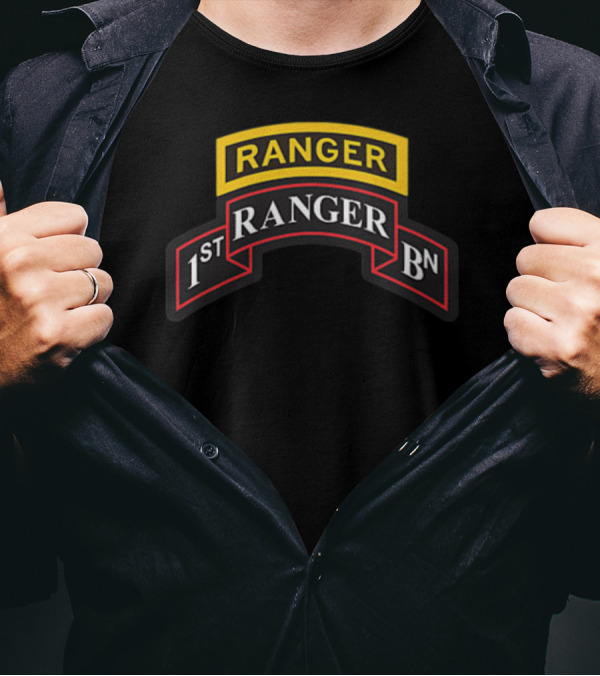 Ranger 1st Ranger Bn Scroll And Ranger Tab T-Shirt