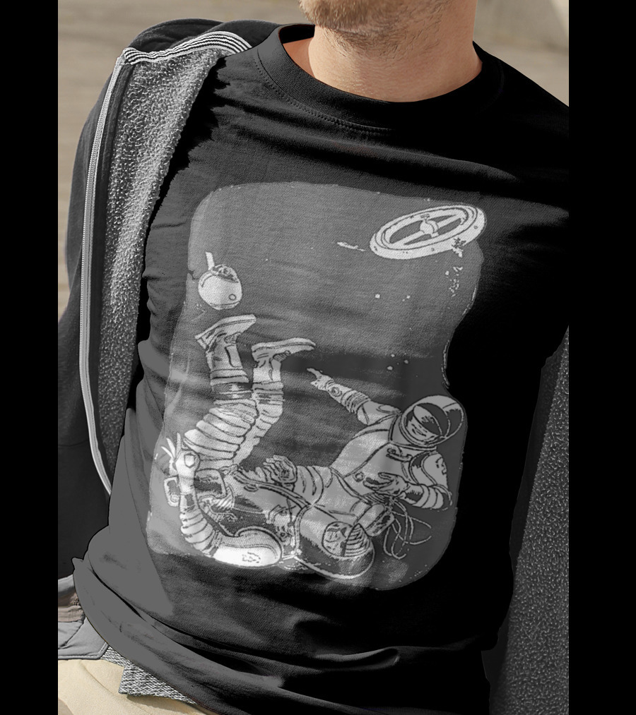 Astronaut Playing Circle Game In Space Prank Meme T-Shirt