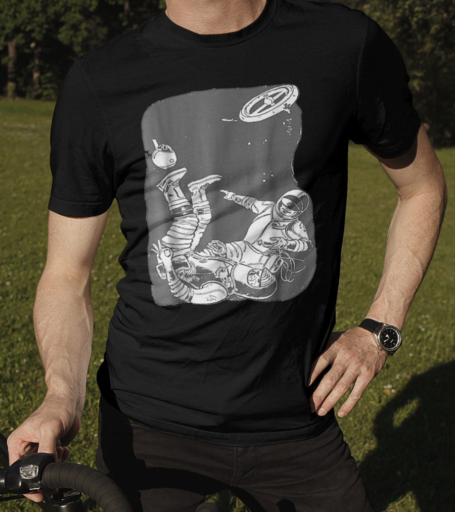 Astronaut Playing Circle Game In Space Prank Meme T-Shirt