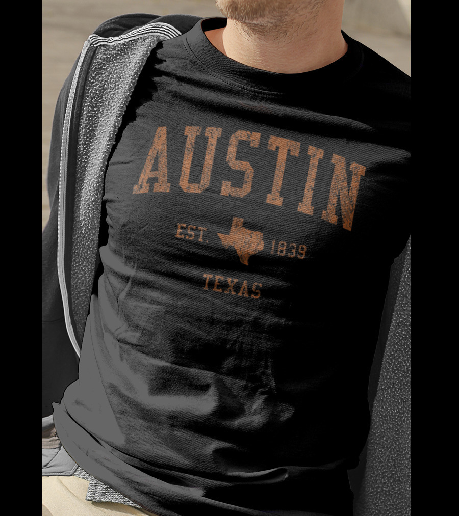 Austin Texas Est. 1839 Vintage Athletic TX Sports T-Shirt