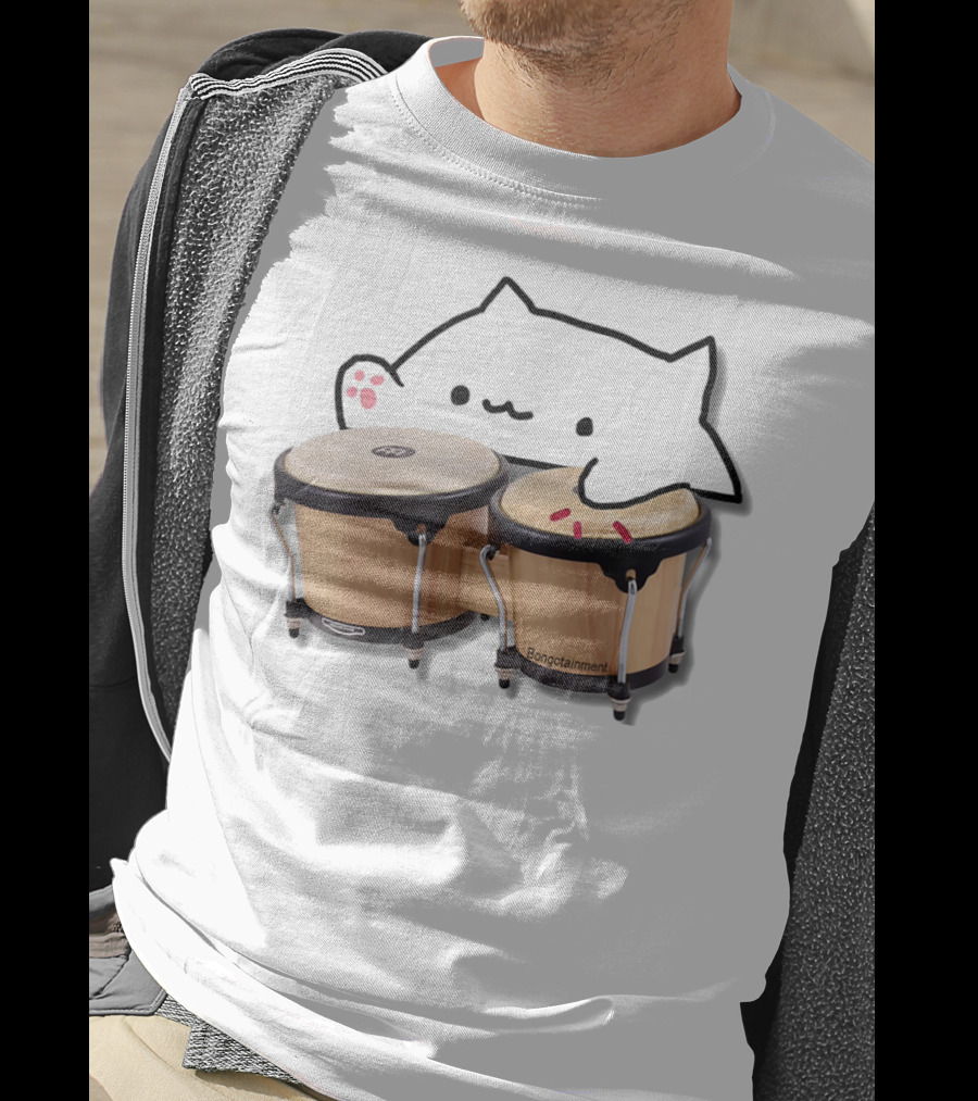 Bongotainment Funny Bongo Cat Meme T-Shirt