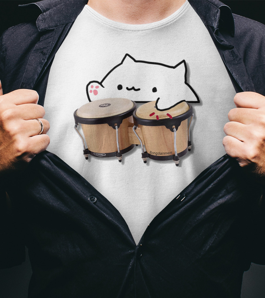 Bongotainment Funny Bongo Cat Meme T-Shirt