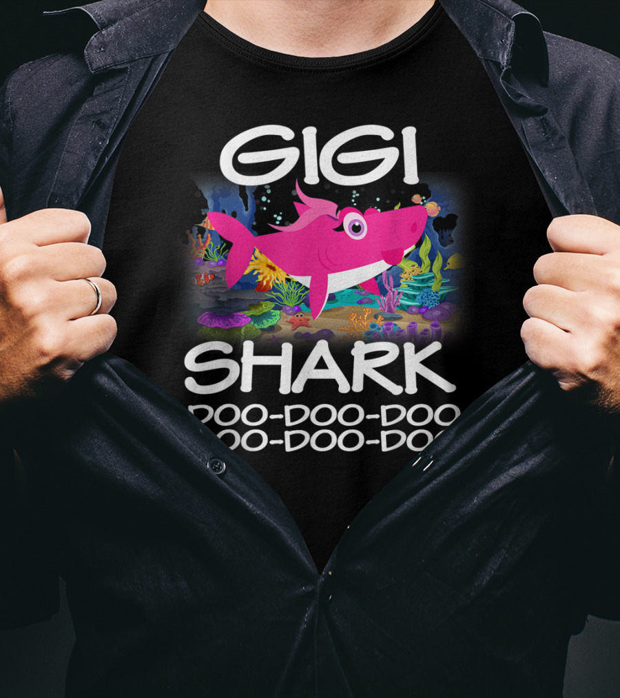 Gigi Shark Doo-Doo-Doo Matching Family Shark Mothers T-Shirt