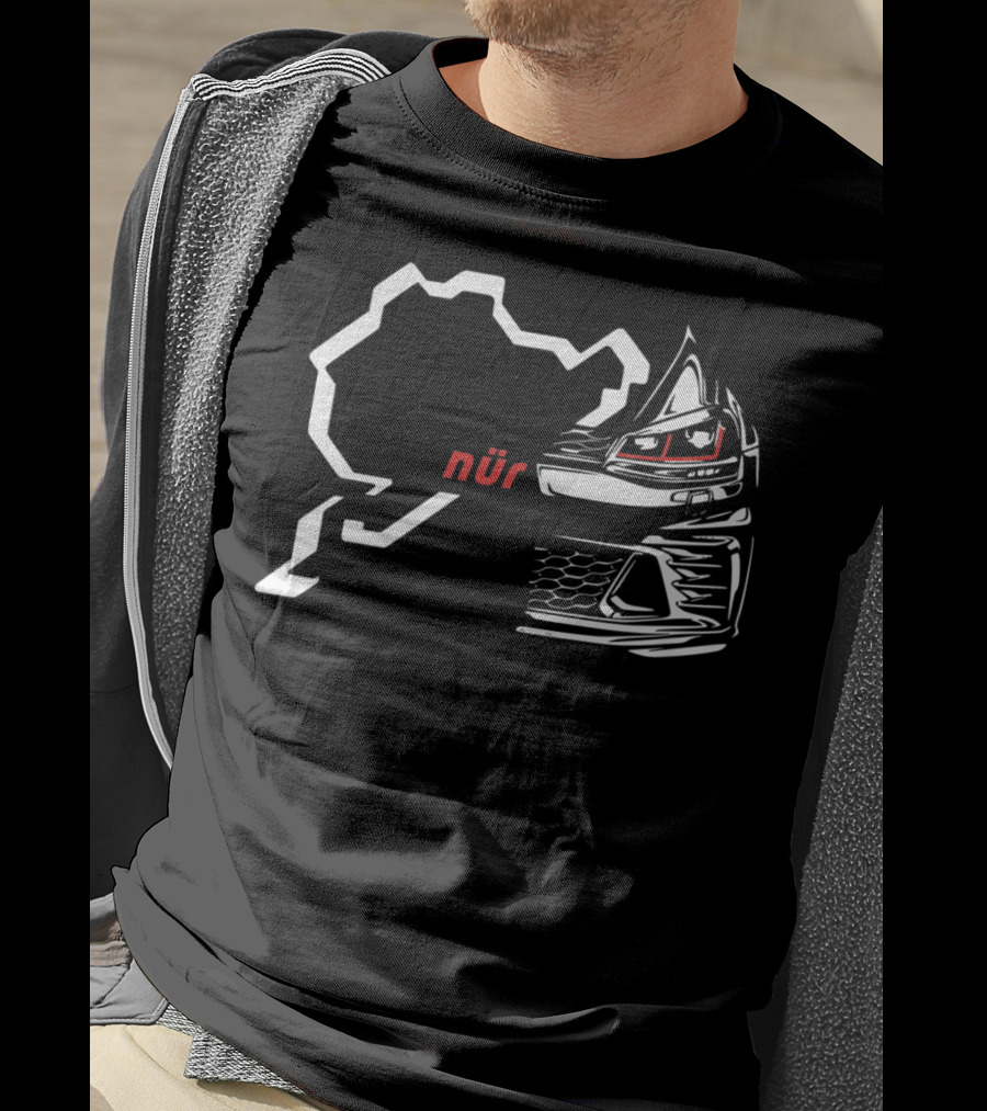 GTI Nürburgring Green Hell Racing Track Car Outline T-Shirt